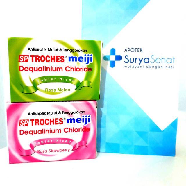 SP Troches Meiji Rasa Strawberry / Melon isi 12 Tablet Hisap - Obat Radang Tenggorokan