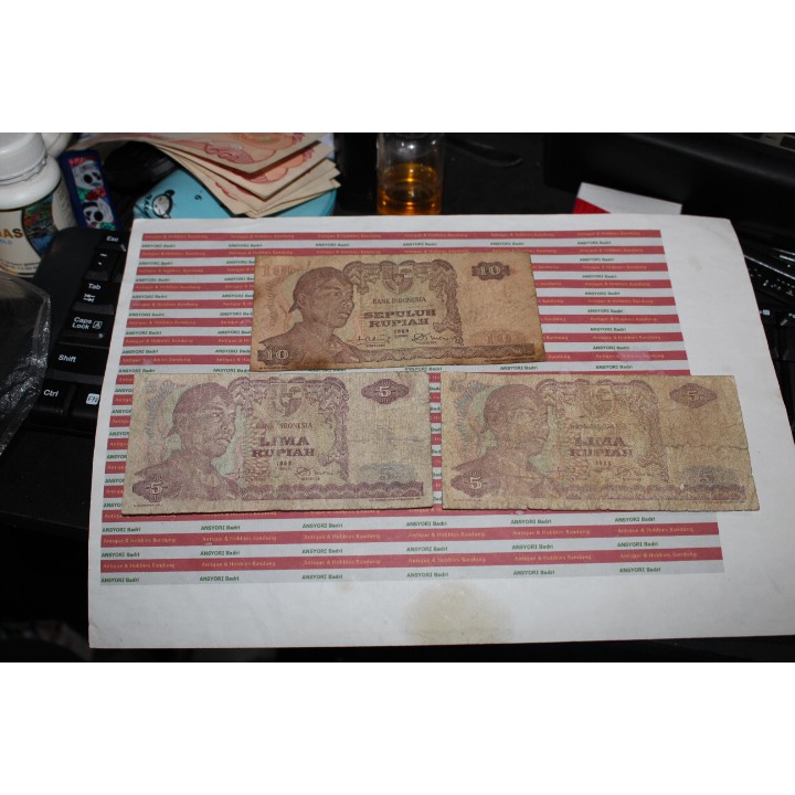 uang Rp 10 Dan Rp 5 Soedirman Borongan 3 Lembar Iklan F014