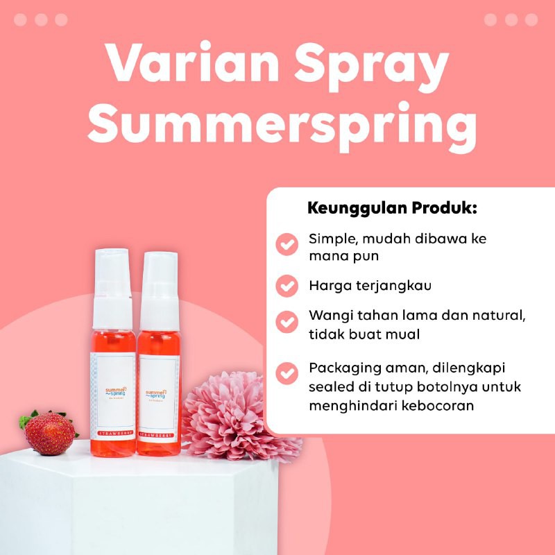 Pengharum Ruangan Aromaterapi Spray Parfum Mobil Pewangi Lemari Kamar Mandi Toilet Tahan Lama Summer Spring 30ml