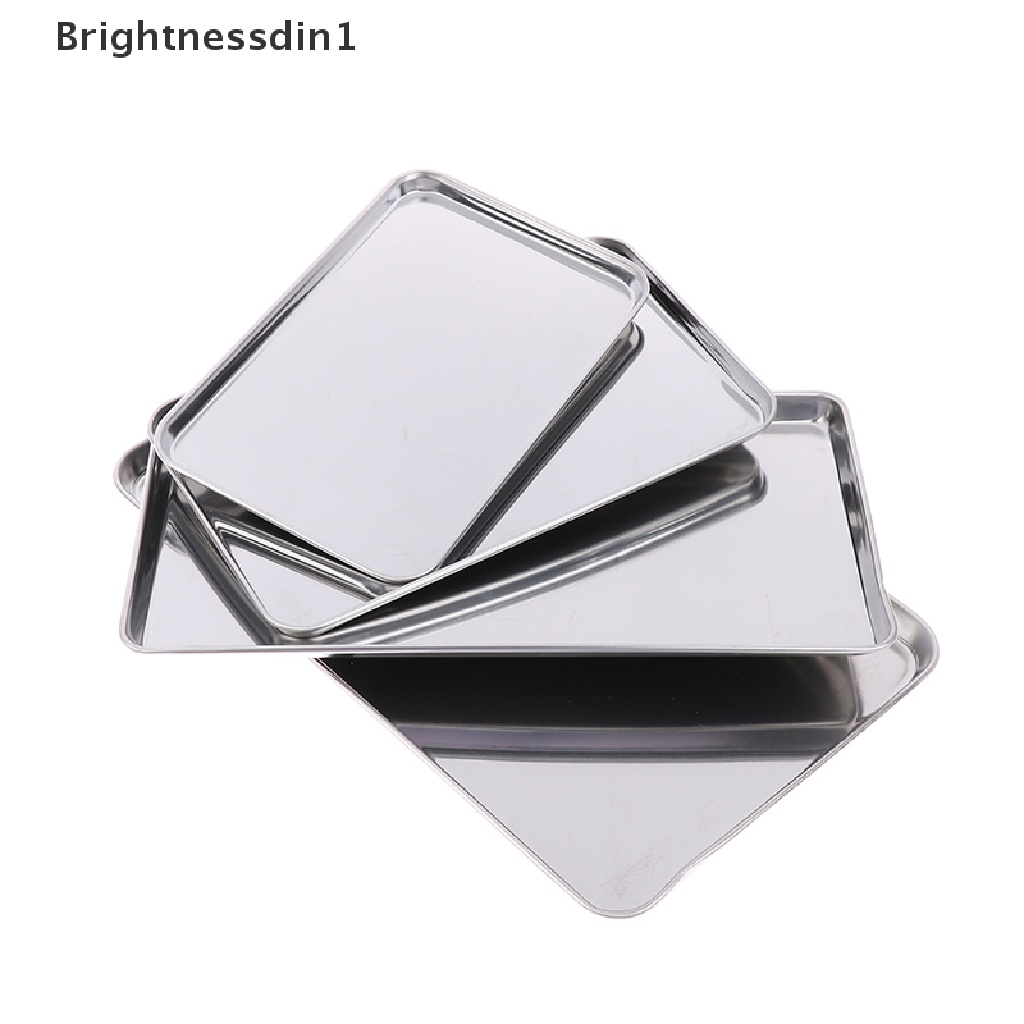 (Brightdin1) Nampan Persegi Panjang Bahan Stainless Steel Untuk Dapur