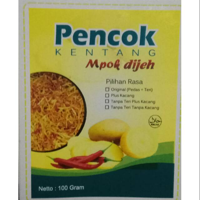 

Pencok kentang + teri medan/kentang sambal barat mpok dijeh 100gr