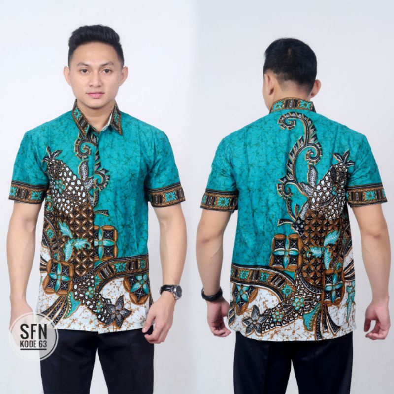 BATIK PRIA LENGAN PENDEK- ATASAN BATIK PRIA MODERN