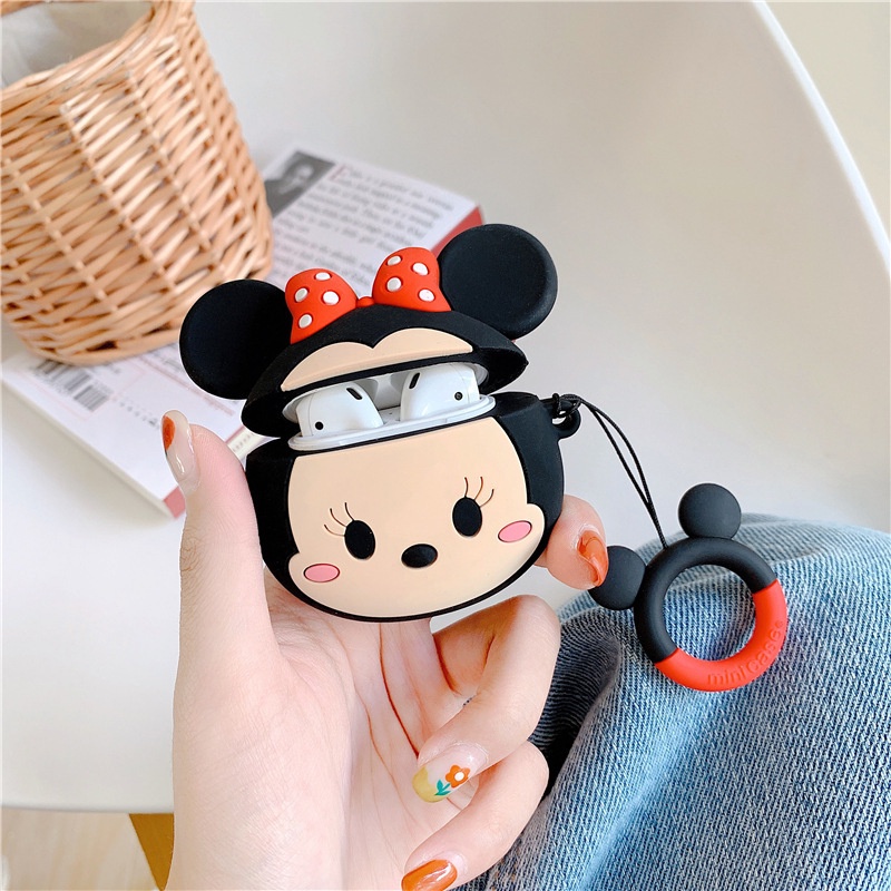 Case Pelindung Motif Kartun Disney Mickey Minnie 3d Untuk iphone airpods 1 / 2 / 3 pro