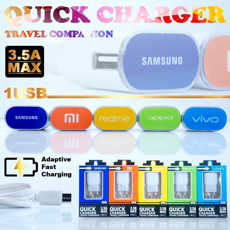 CHARGER BRANDED QUICK SINGLE USB PORT 3.5A  MAX PACKING IMPORT