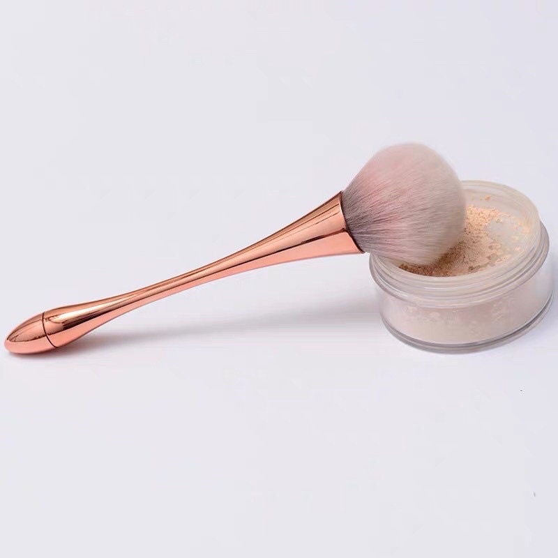 Kuas make up brush gagang panjang warna gold