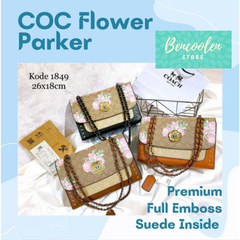 Tas Selempang/Shoulder Bag Wanita 1849 COC Flower Parker Premium Full Emboss