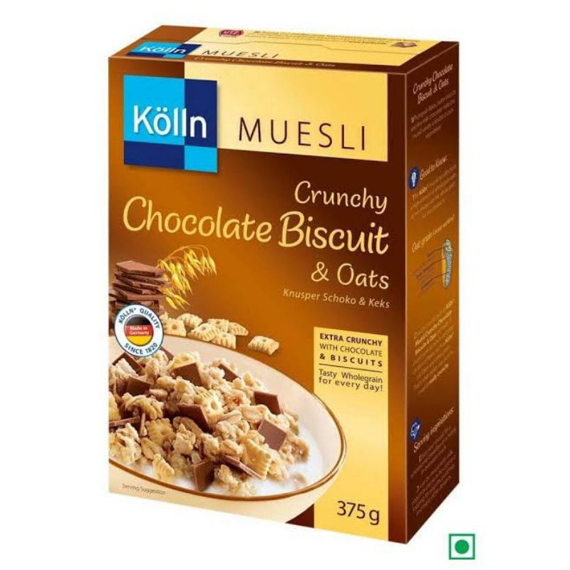 

KOLLN MUESLI CRUNCHY CHOCOLATE BISCUIT & OATS 375GR