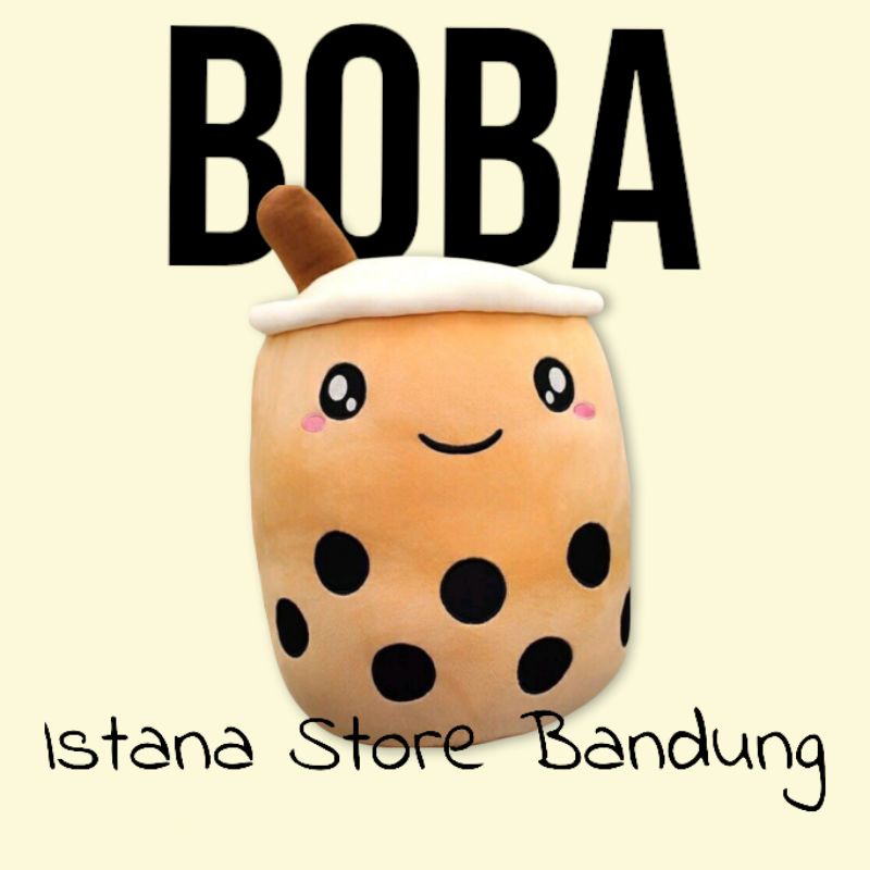 Boneka Boba Bubble Milk Tea Lucu Bahan Yelvo Tinggi 35CM Label SNI