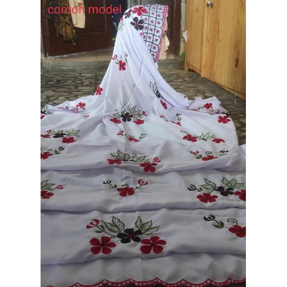 mukena terusan bordir bunga