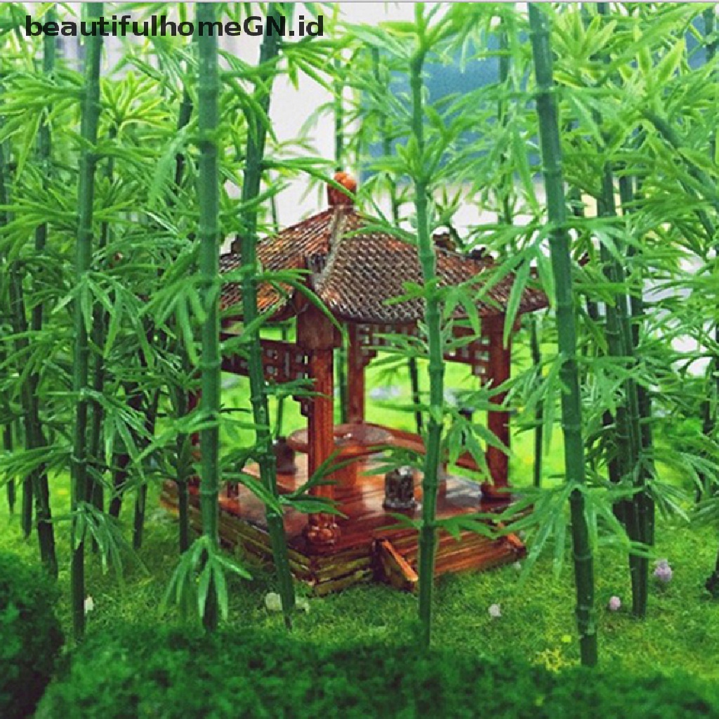 Image of 20pcs / set Miniatur Pohon Bambu Bahan Plastik Untuk Rumah Boneka #3