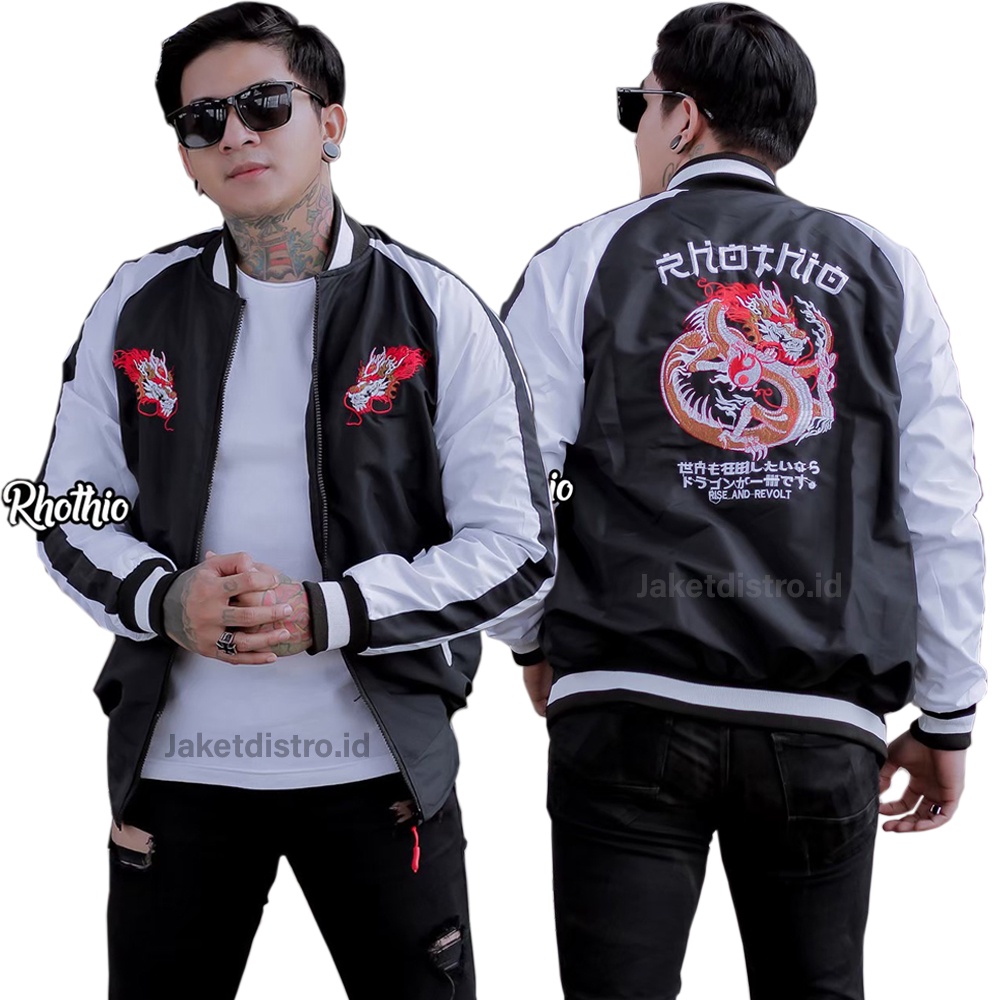 [ BISA COD ] JD-  JAKET SUKAJAN TASLAN BORDIR DRAGON JEPANG PREMIUM