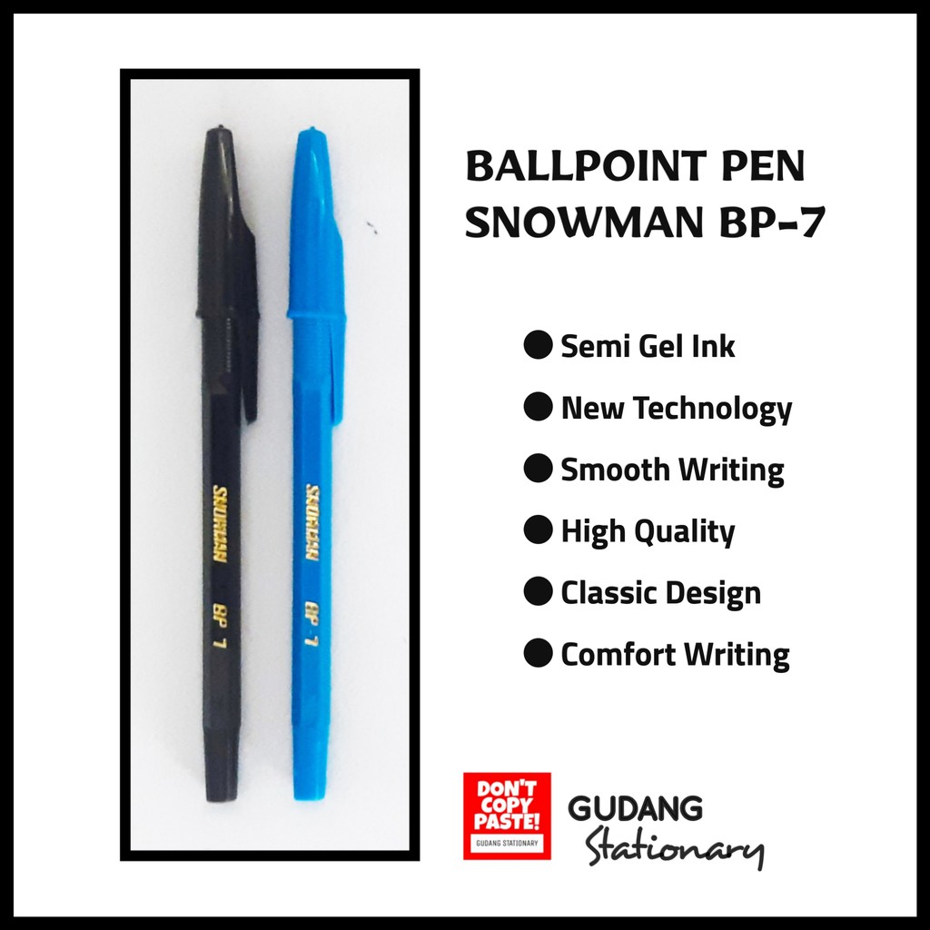 Ballpoint Pen Semi Gel Ink SNOWMAN BP-7