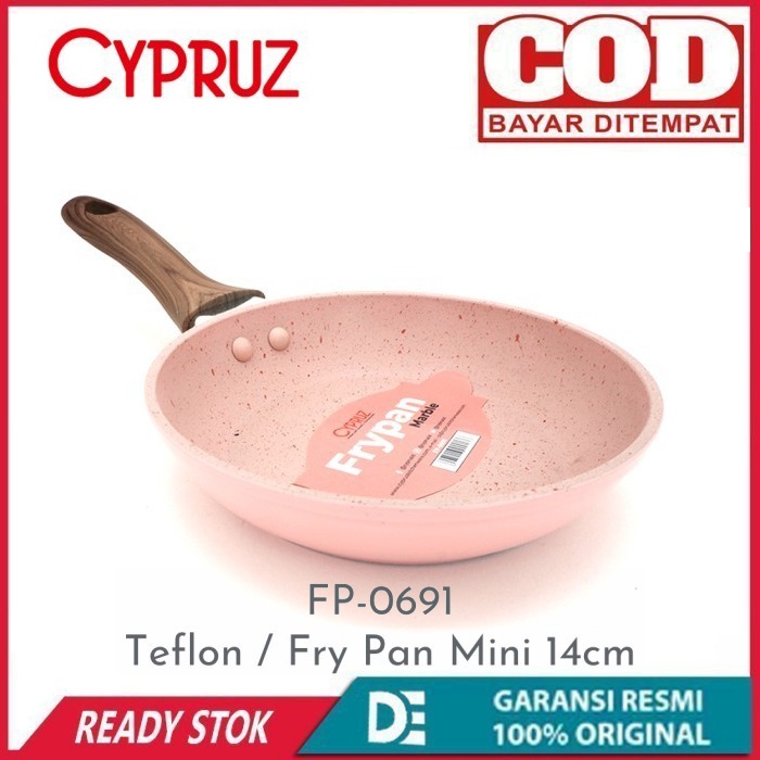 Mini Fry Pan Cypruz Fp-0691 Marble Coating Pink 14cm Cramic Series