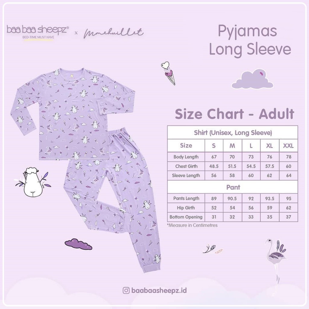 Baa Baa Sheepz Flamingo Collection - Pyjamas Set Size Adult