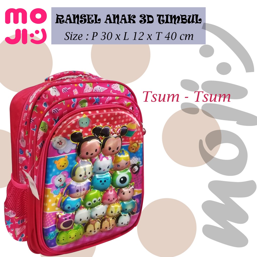 Tas Ransel Anak - Ransel Sekolah Emboss 3D Import