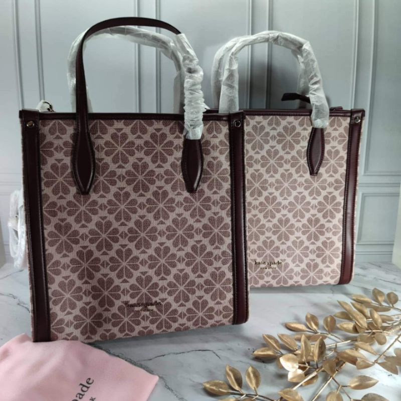 Original KATE SPADE KS Rowan Spade Flower Medium Tote Pink Multi