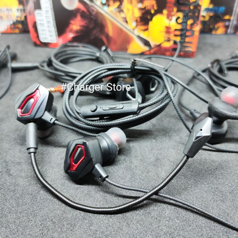 Headset Gaming / Earphone Handsfree Gaming Mobile Game Plus Mic ORIGINAL Stereo Audio