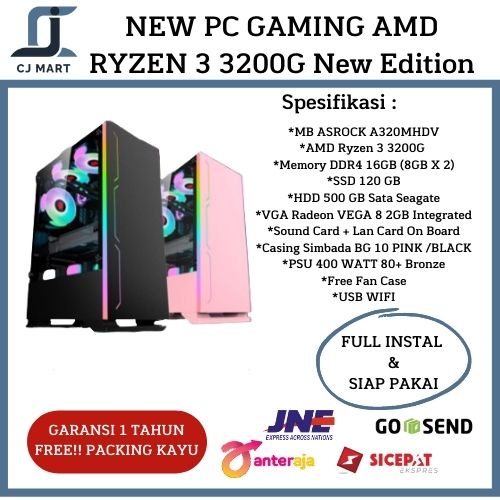 NEW PC GAMING AMD RYZEN 3 3200G/SSD 120/New Edition