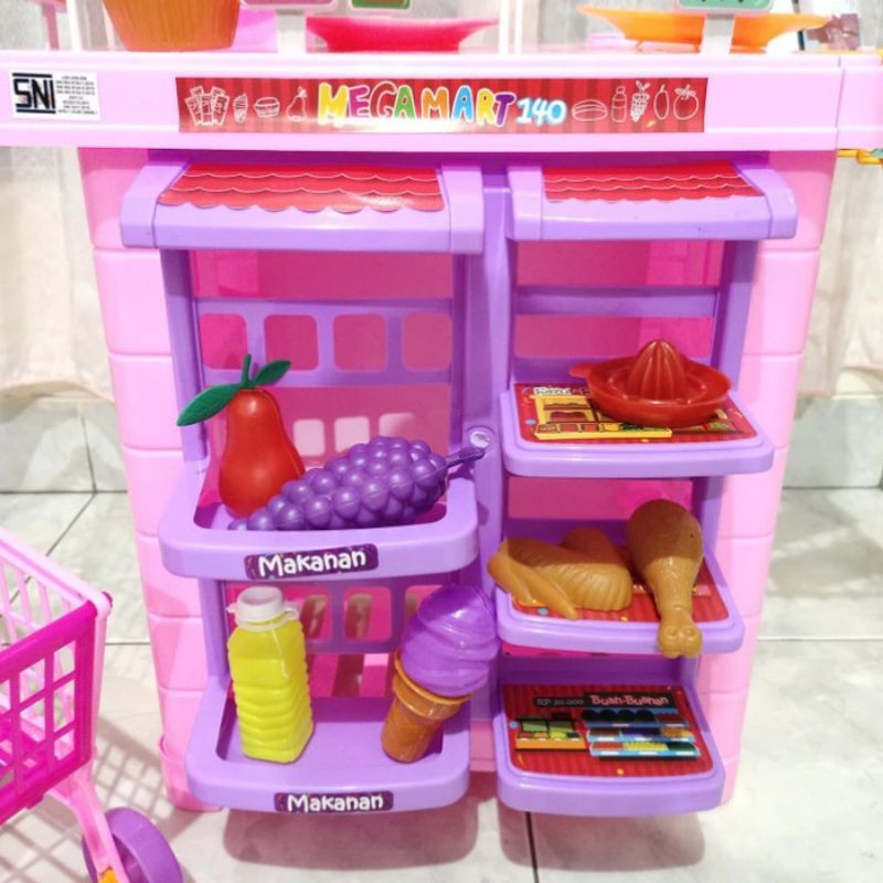 Mainan Mega Mart Troli Uk Besar - Play Kitchen Market Anak Edukatif