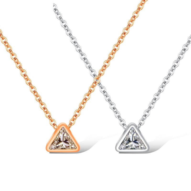 [New] Kalung fashion aksesoris titanium mini korea segitiga anti karat KK122