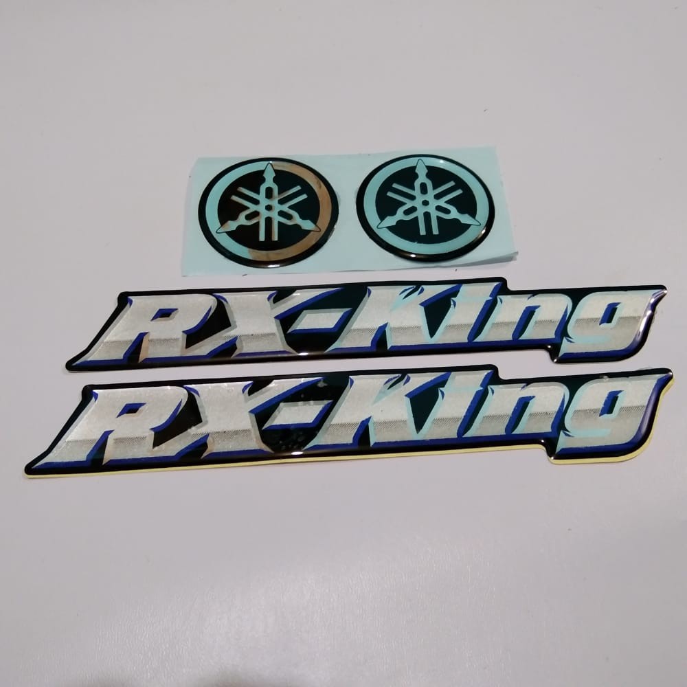 

stiker emblem timbul rx king biru 1set