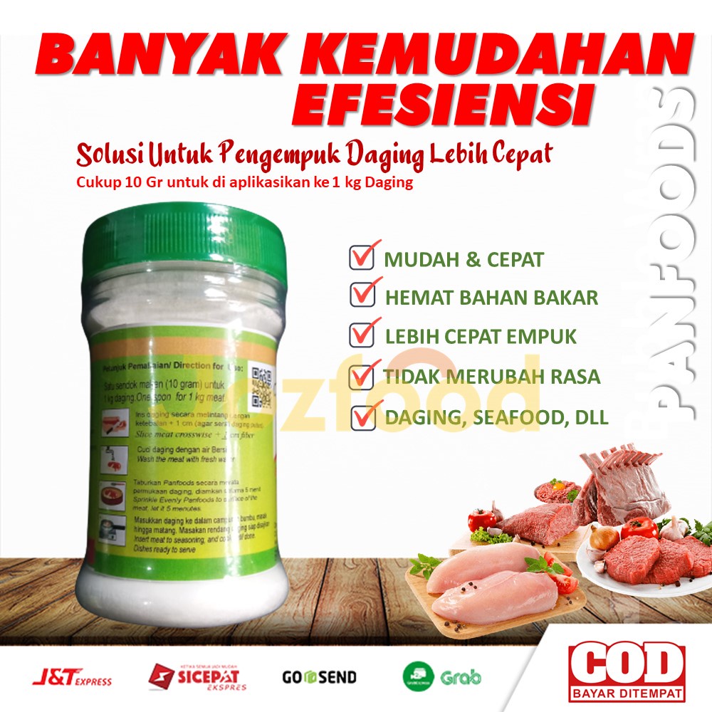 

ADY78 Bumbu Pengempuk Daging Seafood Daging Ayam Ekstra Getah Pepaya Cepat Empuk dan Hemat ktu