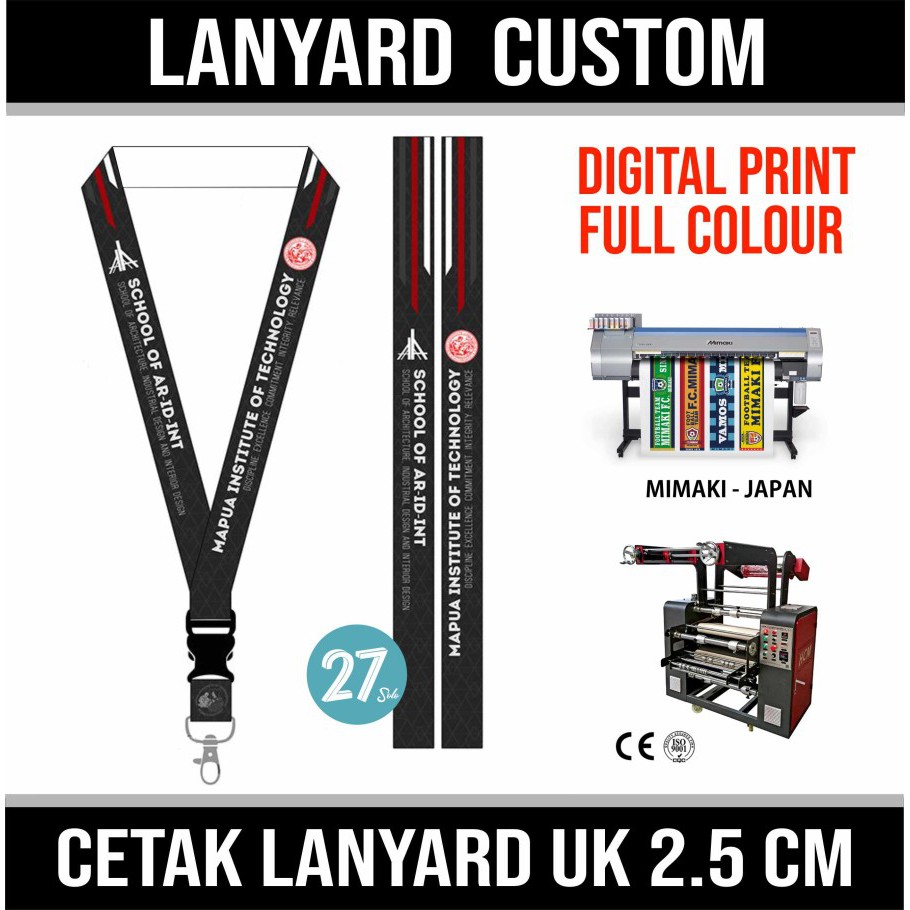 

LANYARD CUSTOM DIGITAL PRINT 1 Sisi Tali 2.5 cm / Gantungan