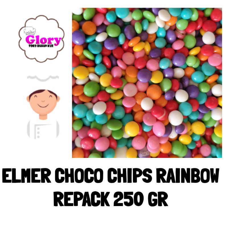 

elmer choco chips rainbow repack 250gr