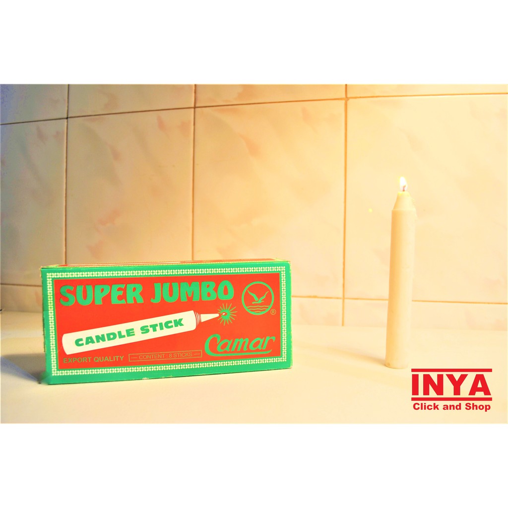 Lilin Lampu CAMAR SUPER JUMBO CANDLE STICK isi 8 Batang