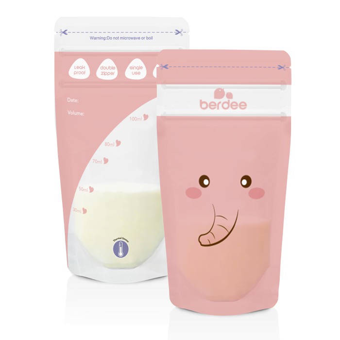 Kantong ASI Berdee 150ml Breastmilk Berdee 150ml Elephee - Pink