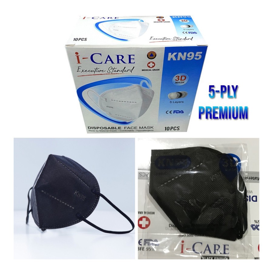 Earloop KN95 i-Care 1 Kotak isi 20pcs Masker 5ply KN95 Icare Single Pack - Big Plaza