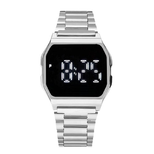 BBS J020 Jam Tangan Digital Led Touch Screen Anti Air Strap Stainless Steel Untuk Pria / Wanita