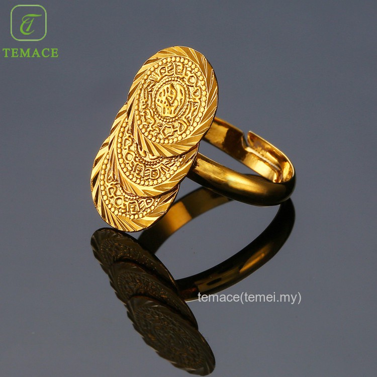 ✨TEMACE✨ Cincin Tauhid Berlapis Emas Tembaga Islam Muslim Membuka Warna Yang Bisa Cincin Lapis