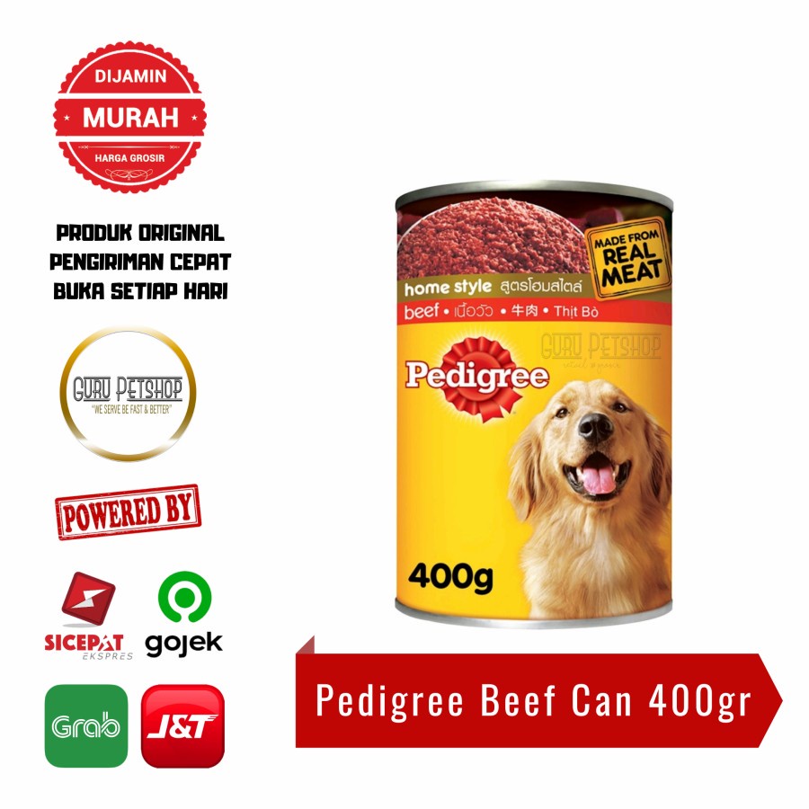 Pedigree Beef 400g Can Pedigree Kaleng 400g Makanan Basah Kaleng - Kaleng 400gr