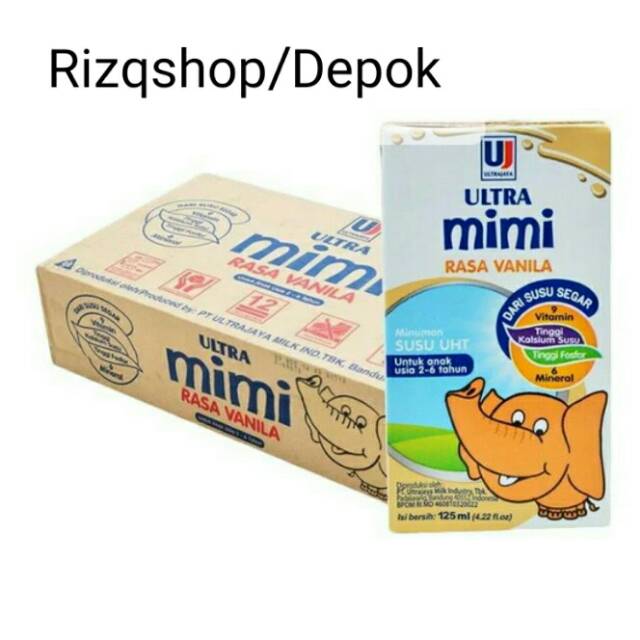 

Susu ultra Mimi rasa vanilla ukuran 125 mili isi 40 PCS