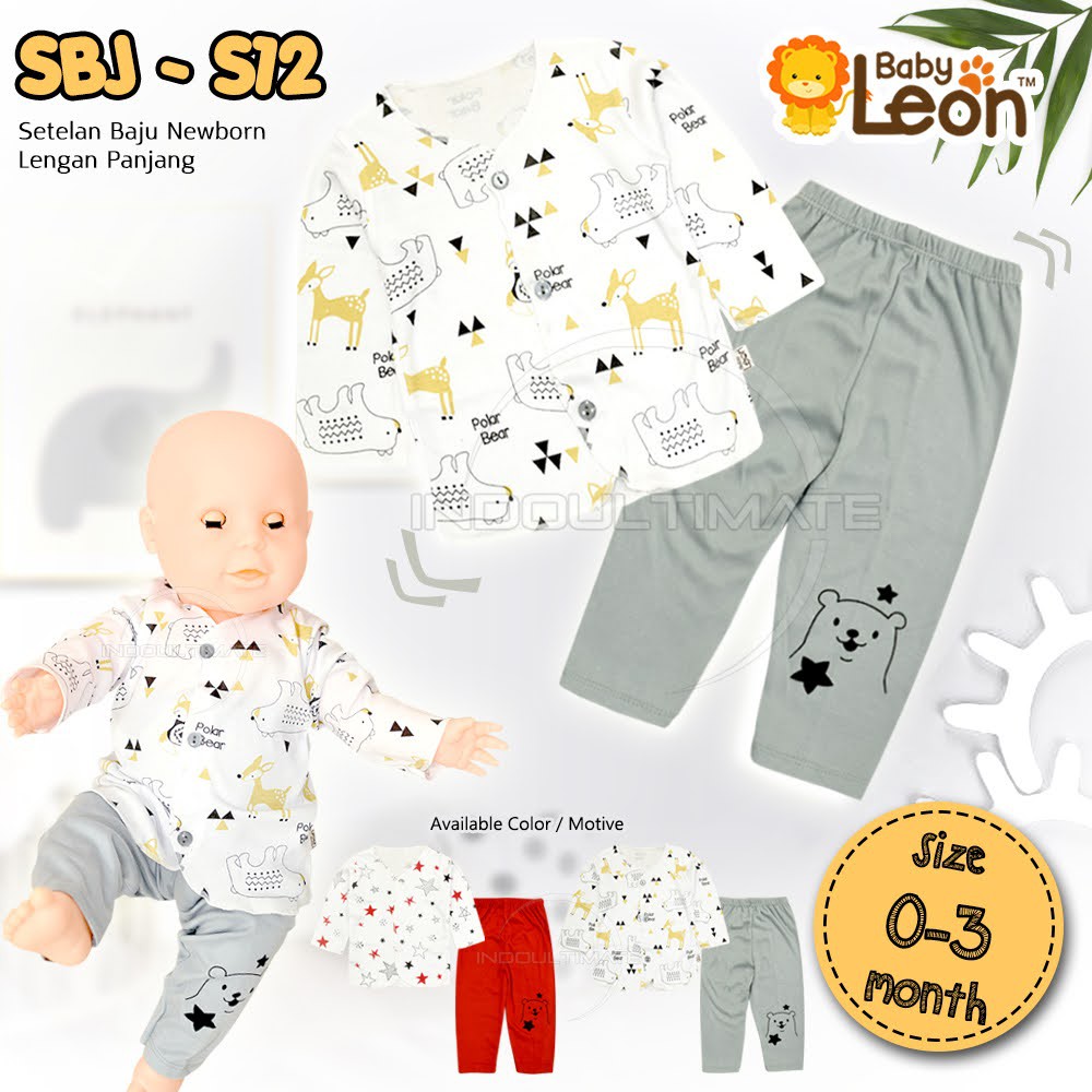 Baby Leon SNI Baju Setelan Panjang Bayi Tebal lembut SBJ-S12 Pakaian baju Stelan set Panjang Baju Celana kaos oblong tidur panjang hangat anak Bayi baru lahir newborn laki laki perempuan perlengkapan kado bayi harian rumah