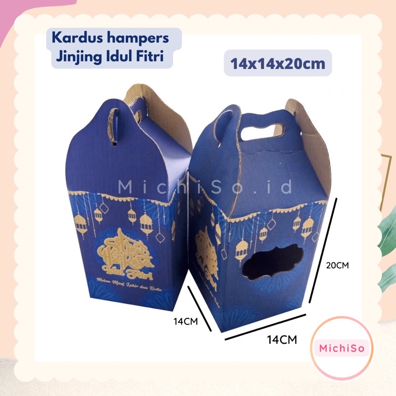 (READY LSG KIRIM) kardus jinjing parcel idul fitri | box kue kering toples 500gr isi 3| kerdus kue k