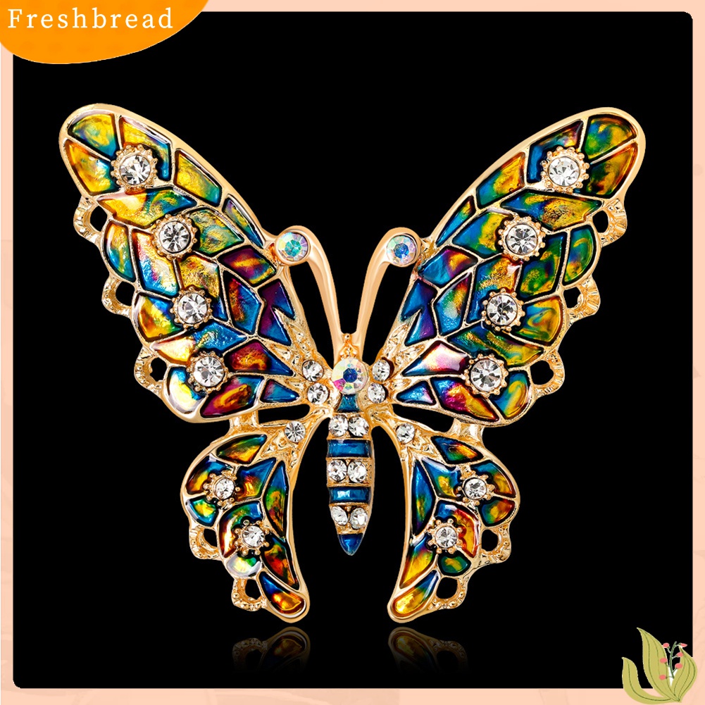 Fresh| Butterfly Bros Bentuk Kupu-Kupu Aksen Berlian Imitasi Warna-Warni Bahan Metal Untuk Wanita