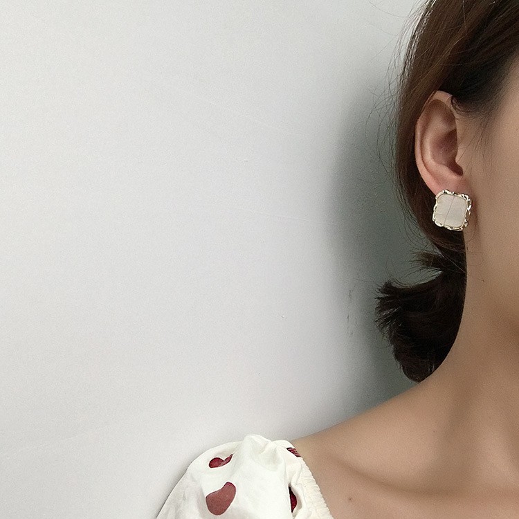 New Square Enamel Earring Korean Girl-2