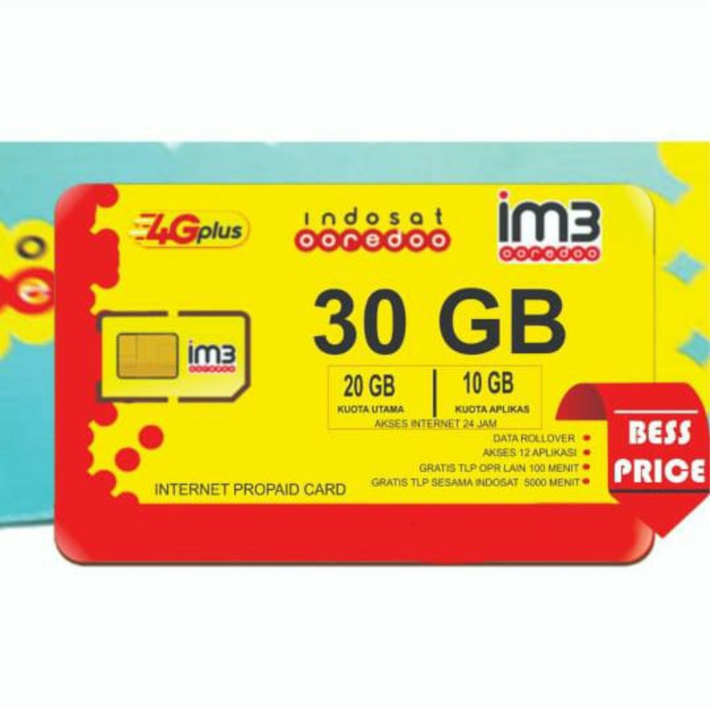 PRABAYAR INDOSAT PAKET PROPAID, KUOTA 30GB