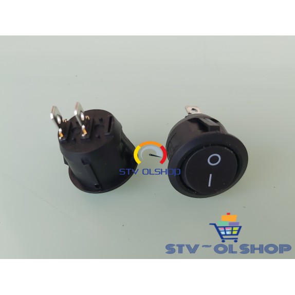 Saklar Switch Bulat 3 pin (on-off) Hitam AC