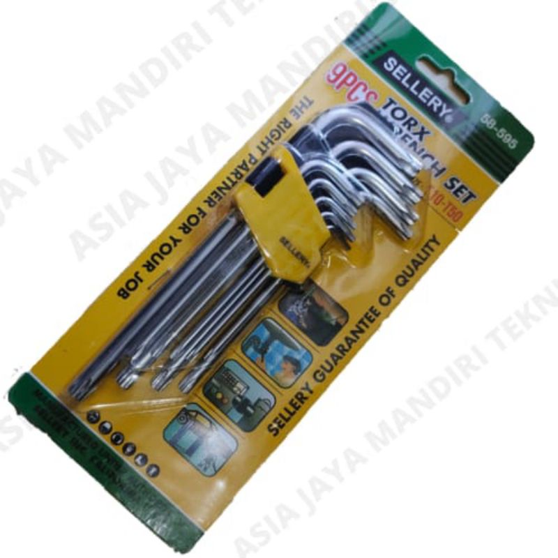 KUNCI L BINTANG SET 9PCS SELLERY ( 58 -595 ) LUBANG / KUNCI L BINTANG LUBANG 9PCS SELLERY / KUNCI L 