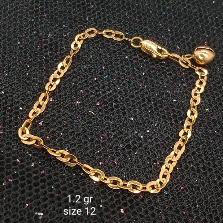 Gelang Emas 17K - Anak 1.2 gr Kadar 750 - 996