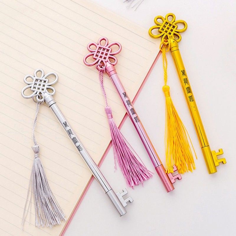 1PCS Chinese Style Fringed Key Pendant Gel Pens Novelty Cute Pen School Supplies