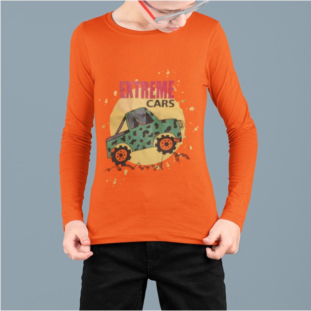 Kaos Anak LENGAN PANJANG 4 tahun Orange Oranye COWOK Size 4t TEE BOY - LONG SLEEVE TEE Murah