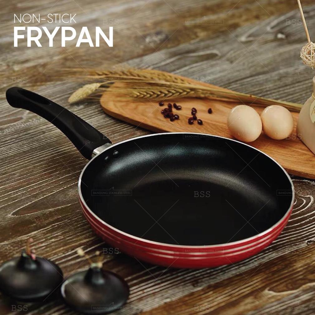 Frying Pan Fry Pan Lapis Teflon Non-Stick Anti Lengket 22cm 24cm 26cm Tebal Tanpa Tutup