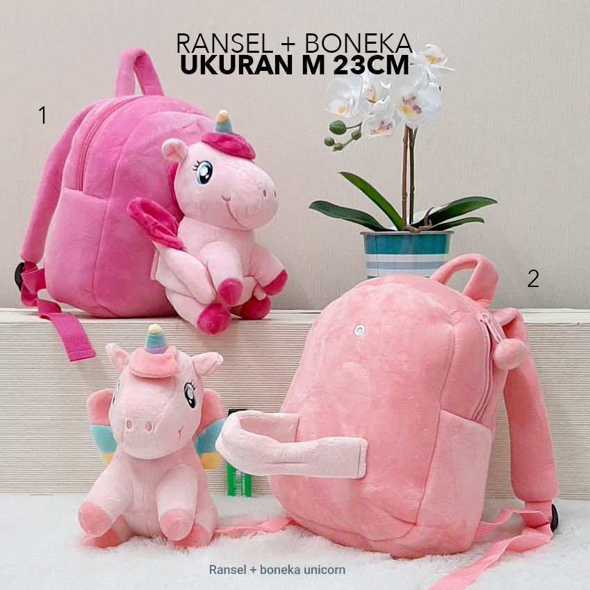 Ransel anak sekolah boneka unicorn baby kids kado souvenir sekolah kado baby kuda pony kids animal