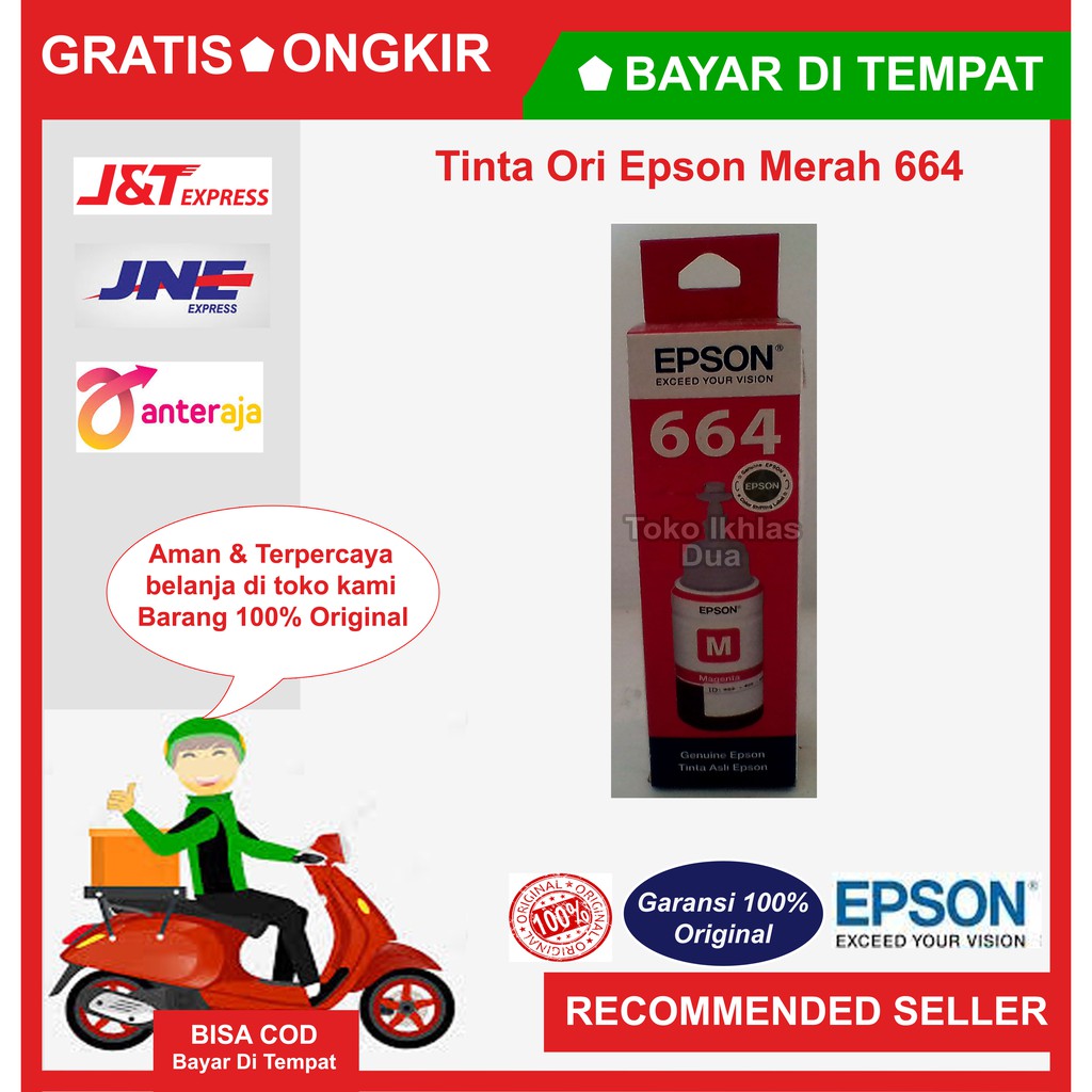 REFILL EPSON 664 Magenta/ tinta epson PRINTER/tinta epson/tinta printer/tinta/664/Tinta Ori Epson 66