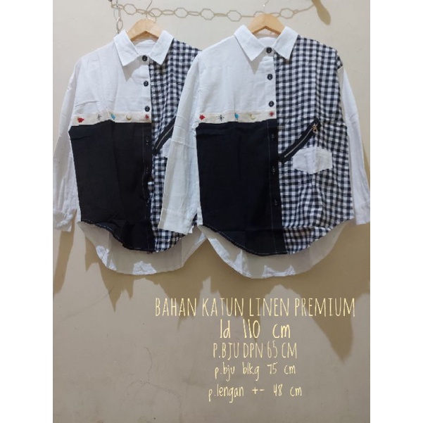 kemeja katun linen kota-kotak/kemeja katun linen/kemeja katun linen premium/kemeja linen premium/kem