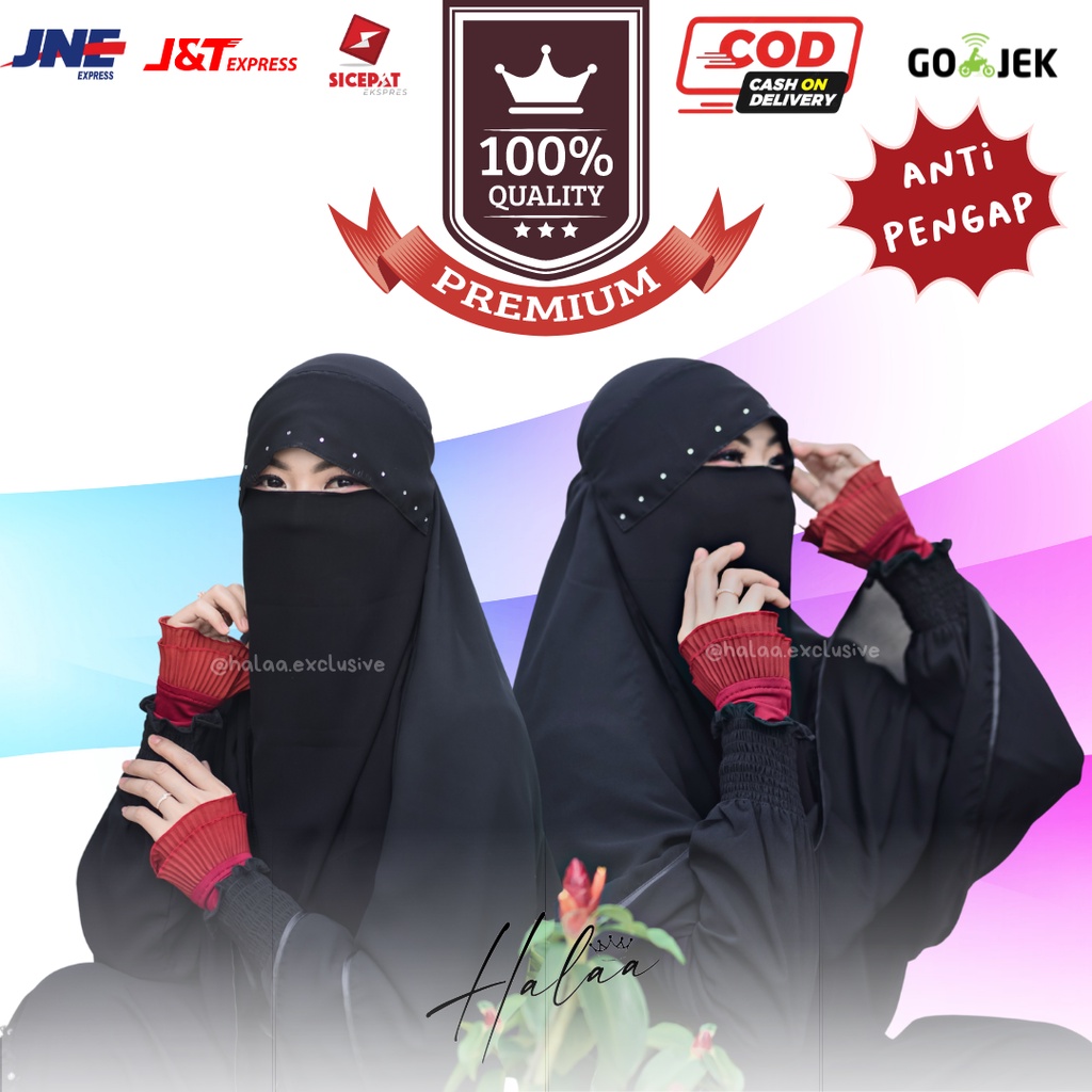 NIQAB CADAR TALI PONI KHUMAIRA SIFON SILKY / SIFON CERUTY PREMIUM ARMANI By Halaa